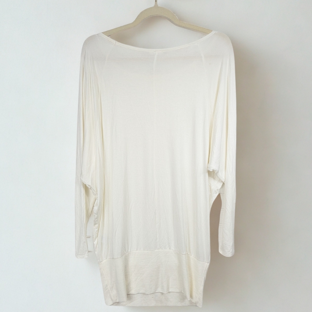 DG2 Diane Gillman Boat Neck 3/4 Sleeve Banded Top M - Picture 3 of 6